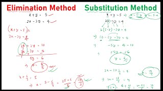 Substitution Method Vs Elimination Method | Linear equation in two variables | Class 10 Maths |