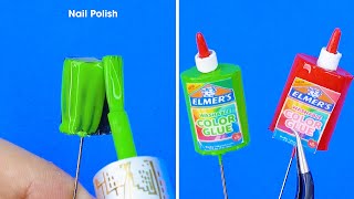 How to make Miniature Changing Color Glue | MINIATURE IDEAS FOR DOLLHOUSE | #Shorts