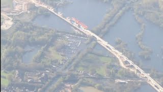 HS2 Colne Valley Viaduct from 5,600ft, after departure from London Heathrow, on