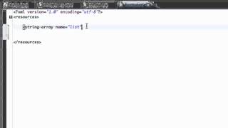 Android Application Development Tutorial 55 Setting up a String array resource