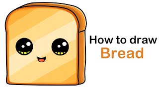 How to draw a bread easy step by step, cute drawings ideas for girls or kids