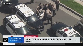 Deputies arrest suspect who took LASD cruiser