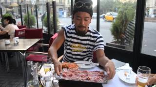 アキーラさん堪能①スペイン・バルセロナ・スペイン料理・生ハム編・Spanish-food,Barcelona,Spain