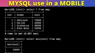 How to use MYSQL in Android Mobile | Install MySql in Android | termux