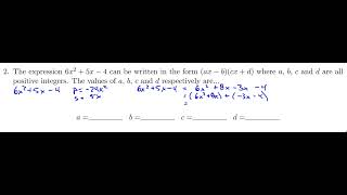 Factor 6x^2+5x 4