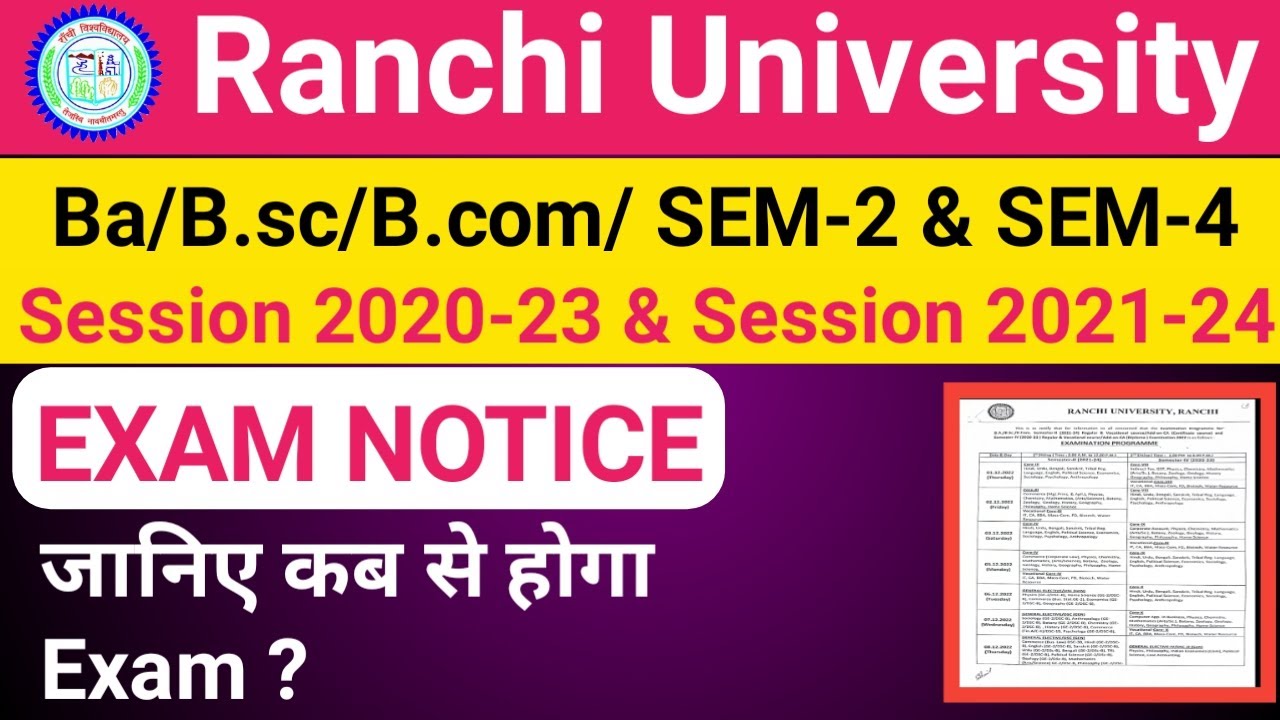 Ranchi University BA/ B.sc/ B.com/ Session-2020-23 SEM_4 & 2021-24 SEM ...