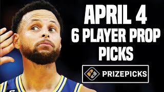 NBA PRIZEPICKS TODAY | 6 BEST PROP PICKS | THURSDAY | 4/4/2024 | BEST PROPS | NBA BETTING |