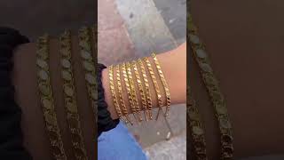 Gümüş altın kaplama pullu arpa zincir bileklik #bracelet #jewelry