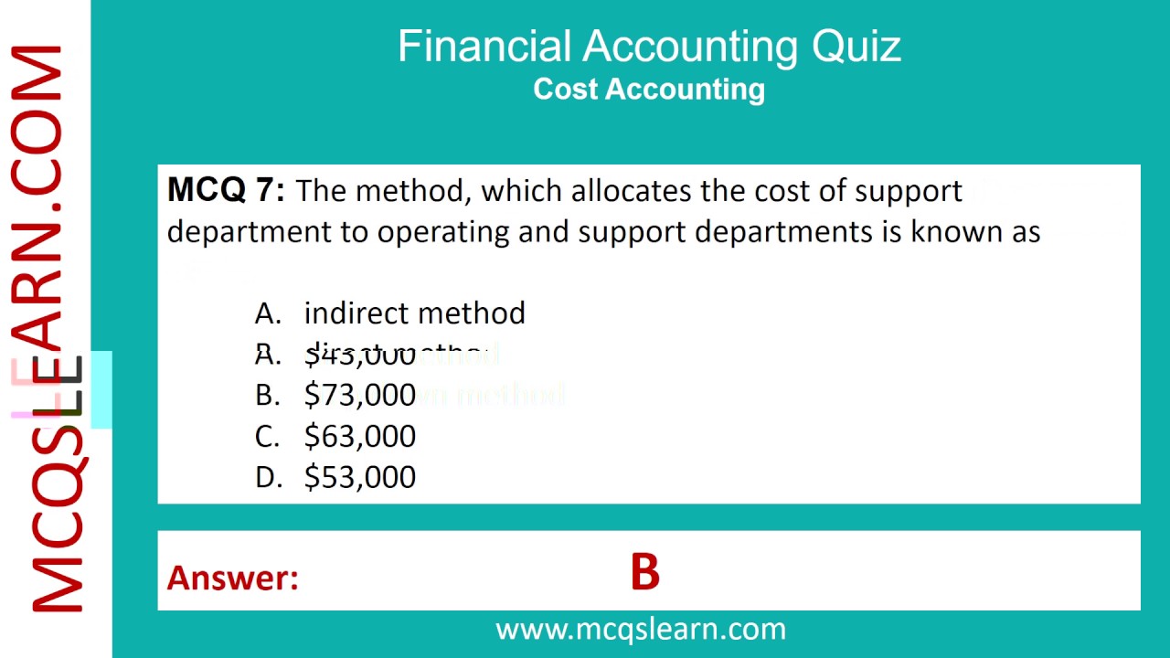 Financial Accounting MCQs Questions And Answers PDF - Cost Accounting ...