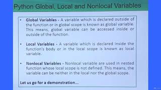 Tutorial 16 -Python Global,Local And Nonlocal variables