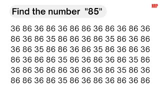 Test your eyes: Find the number 85 within 1 minute || find out in which row and column #numberpuzzle