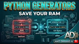 Python Generators Explained: yield, Lazy Evaluation & Memory (Masterclass)
