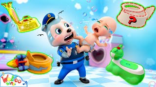 Baby Potty Training Song - Baby Police Take Care Baby Song | More Nursery Rhymes | Wolfoo Kids Songs