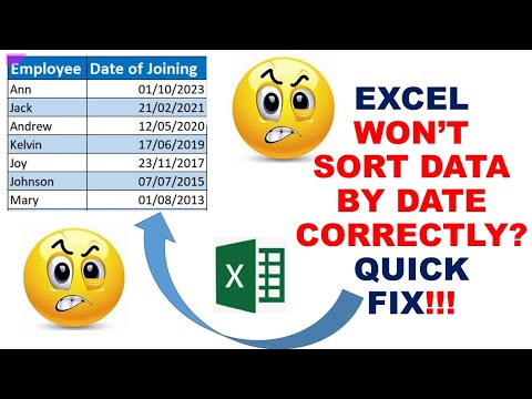 Excel Won't Sort Data By Date Correctly?? QUICK FIX - YouTube