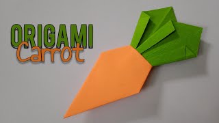 Origami Carrot Tutorial। How to make Easy Paper Carrot for kids । Nursery Craft ideas । Paper craft
