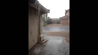 Arizona Desert Monsoon :: Downpour floods our front yard