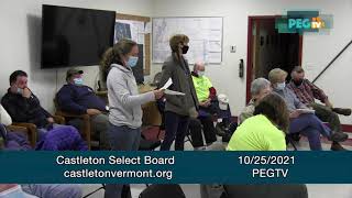 Castleton Select Board -  October 25, 2021