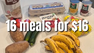 16 Meals For $16 |  Simple Ingredient Budget Friendly Vegetarian Meals | Eat Healthy For Cheap