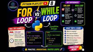 For Loop vs While Loop in Python | Difference Explained with Real-Life Examples | Python Playlist #8