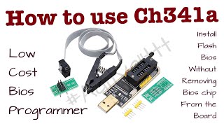 How to program bios chip using CH341A without removing from board with clip