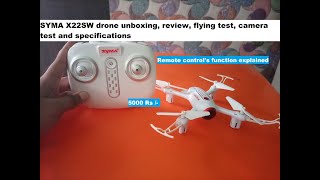 SYMA X22SW Drone unboxing, review, specifications \u0026 flying test  | Best drone under 5k or under 50$