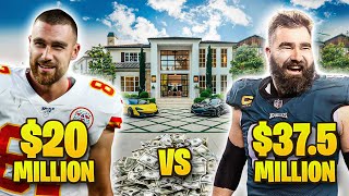Travis Kelce VS Jason Kelce SHOWDOWN | Lifestyle, Mansions, Cars, Net Worth