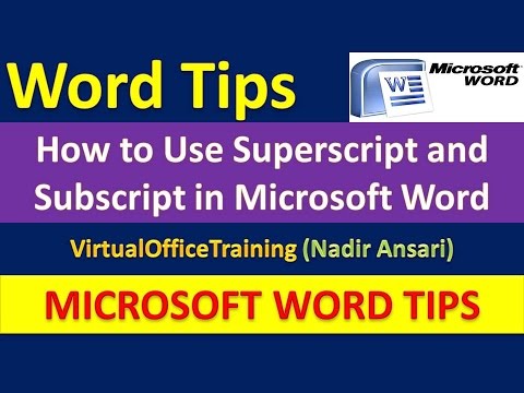 Word Tips : How to Use Superscript and Subscript in Microsoft Word : Useful Tricks in Word