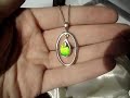 beautiful iridescent ammolite silver pendant