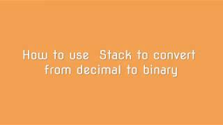Convert from Decimal to binary using Stack in java