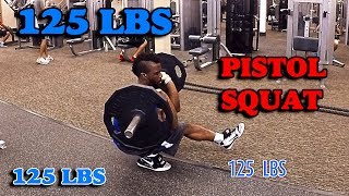 125 LBS PISTOL SQUAT  WITH 5 SEC PAUSE ( NO WARMUP ) | I STILL GOT IT