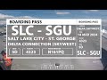 Delta Connection (Skywest Airlines) CRJ-900 FULL FLIGHT From Salt Lake City to St. George Utah