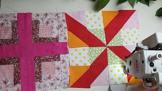 Handmade patchwork idea from scraps fabric combining hand stitches pouch