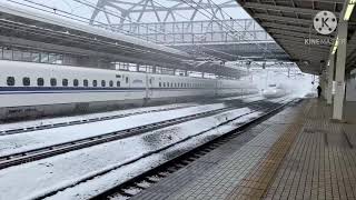 大雪の米原駅を通過するN700S (高画質)