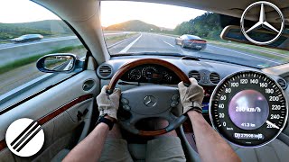 2003 MERCEDES-BENZ CLK 500 TOP SPEED DRIVE ON GERMAN AUTOBAHN 🏎