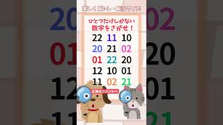 【脳トレ】591 challenge🐶🐱  1つしかない仲間外れの数字を探せ！#number search #quiz #shorts