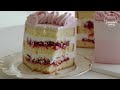 라즈베리 생크림 케이크 raspberry cake