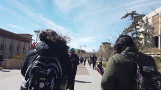 Walking through campus of El Paso University UTEP in Texas - DJI Osmo Pocket 4K 60Hz raw footage