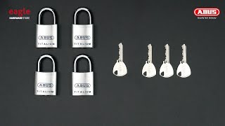 [80] ABUS 80TI/40 KA4 (Quads) 40mm Titalium Padlock c/w 4 keys (EAGLE)