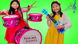 Wendy & Emma Pretend Play w/ Music Toys for Kids & Sing Nursery Rhyme Songs Compilation
