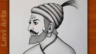 How to draw Shivaji Maharaj Drawing (easy step by step) | chatrapti Shivaji jayanti special drawing