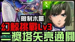 (重新上傳)限制木屬進關！棋魂二獎【塔矢亮】通關！幻鯨 活動挑戰任務關卡 光彩鯨族的領航 Lv3 （神魔之塔x棋魂/棋靈王）