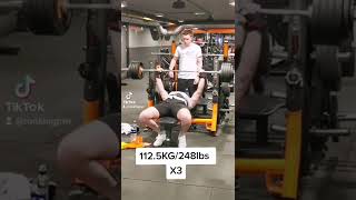 112.5KG/248lbs x3 Benchpress PR