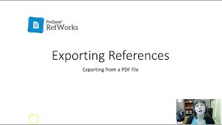 Exporting to RefWorks Using a PDF