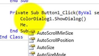 how to make a color dialog in visual basic 2010