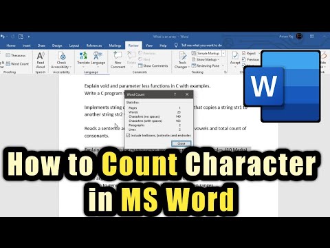 How to Count Character or letters on MS Word Character count in ms word