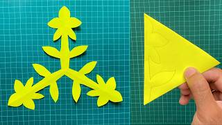 How to Make 3-Pointed Paper Snowflake EASY! , how to draw a snowflake out of paper, Christmas Crafts