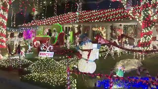 KSAT Meteorologist Adam Caskey gives us a tour of John and Brenda Wilson's holiday light display...