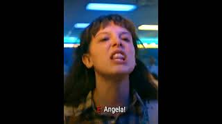 Eleven hitting Angela with roller skates // Stranger Things 4