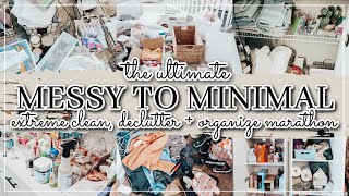 THE ULTIMATE MESSY TO MINIMAL DECLUTTERING MARATHON | days of speed cleaning | WHITNEY PEA DECLUTTER