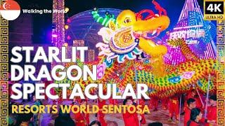 Spectacular Starlit LED Dragon at Resorts World Sentosa and Sensoryscape Singapore | CNY 2025 in 4K